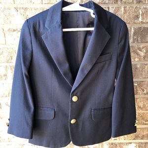 Little Boys Navy Blazer with gold buttons